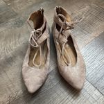 Arturo Chiang Taupe Suede Lace Up Pointed Toe Flats Women’s Size 6.5 Photo 1