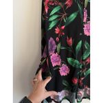 Women With Control Women's Black Long Sleeve Hi Low Hem Floral Shirt Size LP Photo 10