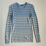 J. McLaughlin Women’s Blue Striped Button Long Sleeve Lightweight Sweater XS Photo 2