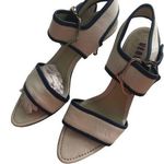 Versus Womens Sandal White Blue Leather Ankle Strap Buckle High Heel 10 Italy Photo 0