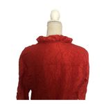 Chico's Chico 1 Women Blouse 3/4 Sleeve Orange Wrinkle Fabric Texture Photo 6