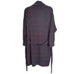 Jason Wu  Women’s Sz L Dark Grey Ribbed Chenille Knit Comfy Soft Robe Open Front Photo 5