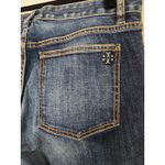Tory Burch  Cropped Embroidered Cuff Straight Leg Jeans Women’s Size 30 Photo 7