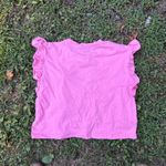ZARA Pink Ruffle Sleeve Crop Top Women's Small Short Sleeve Casual Photo 6