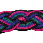 1990s Vintage Woven Braided Colorful Belt Pink Purple Green Black Photo 3