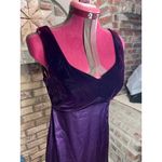 THML Dress purple velour satin empire waist knee length y2k Photo 2