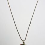 Murano Glass Pendant Necklace 925 Italy Sterling silver chain signed vintage Photo 0