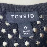 Torrid Black Open Knit Scoop Neck Short Sleeve Sweater Top Size 0X Photo 3