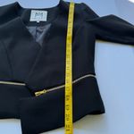 Milly  Black Blazer Jacket with Gold Zipper Accents Size 6 Photo 11
