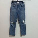 AGOLDE Wilder High Rise Straight Leg Blue Denim Distressed Ripped Jeans Size 26 Photo 4