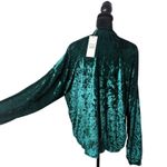 Emma & Sam Women Oversized Crushed Velvet Top Size‎ XS Green Drop Sleeve Whimsigoth NEW Photo 1