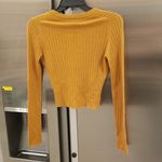 💕NAADAM💕 Ribbed Cropped Cardigan Silk Cashmere Blend ~ Gold XS NWT Photo 4