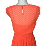 J.Crew Neon Orange Sleeveless chiffon Womens 4 Mini Dress in zigzag Beach Style Photo 11