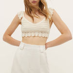 Stradivarius  Linen Blend Bermuda Shorts with Darts in Stone size 8 Photo 0