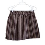 American Eagle Stripes Corduroy Elastic Waist Mini Skirt Brown Size Medium Photo 1