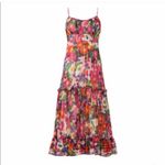 SALONI Bella Dress Pink Rosette Floral Silk Size 0 a40 Photo 2