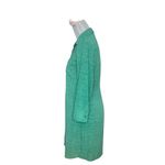 CAbi  429 Emerald Green Dotted Kelly Shirt Dress S 3/4 Roll Tab Sleeves Photo 3