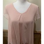 A Byer A. Byer V-Neck Shear Blouse with Lining~ Size Medium ~ Pink Photo 1