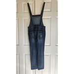 Free People Milo Washed Denim Overalls Dark Wash Distressed 5 Pocket Sz 26 Photo 9