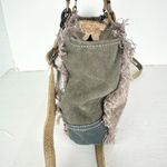 Myra Bag Leather Canvas Fur Shoulder Crossbody Bag Western Boho Aztec Large Gray Photo 3