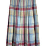 Vintage Pendleton Wool Tartan Plaid Pleated Maxi Skirt Dark Academia Preppy Cottagecore Multiple Size XS Photo 0