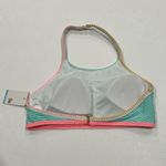 NWT SO by Kohl’s Teal Striped High Neck Bikini Top Photo 1