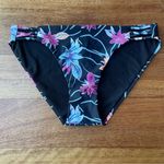 Roxy  Black Blue Pink Orange Floral Full Coverage Bikini Bottoms in Size Small Photo 0