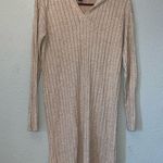 Forever 21 Cream Long Sleeve Ribbed Pullover Hoodie  Photo 1