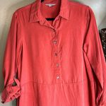 John Mark  Orange Long Sleeve Dress 100% Tencel Size Small Photo 1