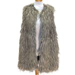 matty m Women’s Vest Faux Fur Sleeveless Open Vest Tan Size XS Photo 1