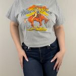 Western Heathered Grey “Wild & Free” Pinup Cowgirl Horse Riding Graphic Tee Gray Size 3X Photo 0