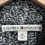 Tommy Hilfiger  Womens Sweater Medium Quarter Zip Knit Long Sleeve Black White Photo 7