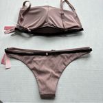 Victoria's Secret NWT Victoria’s Secret ribbed 2 Piece bikini mauve size large top medium bottom Photo 5