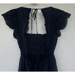 ZARA  Black Eyelet Sleeve Openwork Embroidery Back Maxi Dress Women’s Size Small Photo 8