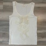 Kate Spade Size Small Cream tank with bow and ribbon detail, pit to pit is 16, length is 24 Photo 4