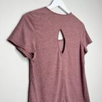 Old Navy  Women’s Short Sleeve Scoop Neck Cut Out Back T Shirt Pink Medium Photo 3