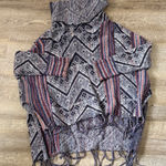 Free People Fringe Cowl Neck Knit Boho Poncho Size Medium Photo 0