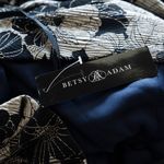 Betsy and Adam . Plus Size Layla Halter Top Foil Print Gown. Photo 6