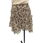 Anthropologie Current Air Dress Mini Sweater Ruffle Crewneck Beige Size Small Photo 6