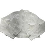 Soft Surroundings  Jacket Womens Large White Cream Ultimate Denim‎ Bolero Cropped Photo 1