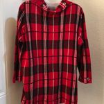 Beldini Belldini Red black plaid mock turtle neck silver grommet grunge edgy top blouse   Photo 1