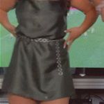 satin green mini dress Photo 1