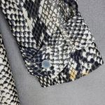 Diane Von Furstenberg ‎ Jacket 6 Gray Snake Print Sally Moto Career Trench Blazer Photo 6