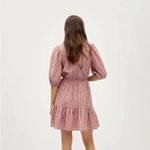 Mango Vichy Red Gingham Mini Dress with Puff Sleeves & Tiered Skirt size XS Photo 11