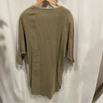 Funky Vintage 80’s oversized luxury boutique linen embellished dress chunky belt Tan Size M Photo 5