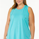 NWOT Belle Beach by Kim Gravel Aqua Blue Sleeveless Tunic Hoodie Women’s Size XL Photo 0