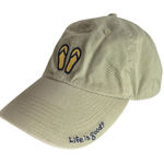 Life is Good Green Adjustable Baseball Hat Embroidered Sandals Flip Flops Unisex Photo 0