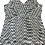 Loft  Fit & Flare Dress Geometric Print‎ Sleeveless V-Neck Career Size 8 Photo 4