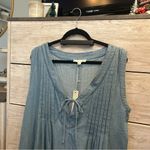 She & Sky NWT  Denim Sleeveless Pleated Romper Size Large Photo 3
