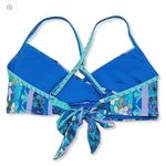 Lucky Brand  Bikini Set High Rise Blue Floral Geometric Medium New Beachy Vacay Photo 3